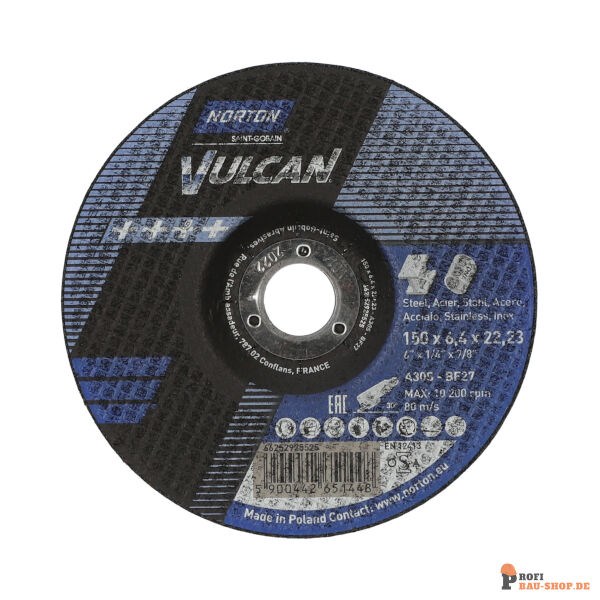 nortonschleifmittel/NORTON_schleifmittel_66252925525 Norton VULCAN  Portable grinding wheels 150x6.4x22.2mm 30 GRIT_122556